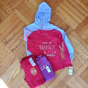 NWT Set of Sweatpants T-Shirt and Hoodie sz XS 4 - 5